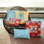 Thumbprint Lumbar Pillow - Aruba, 12" x 20"