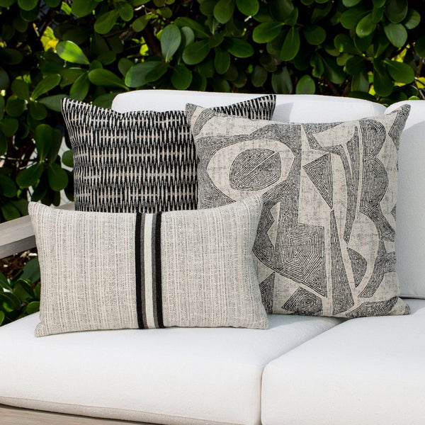 Influence Pillow - Ebony, 22" x 22"
