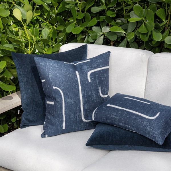 Instinct Lumbar Pillow - Denim, 12" x 20"