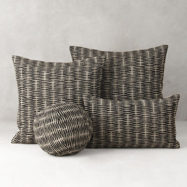 Intertwine Pillow - Ebony, 22" x 22"
