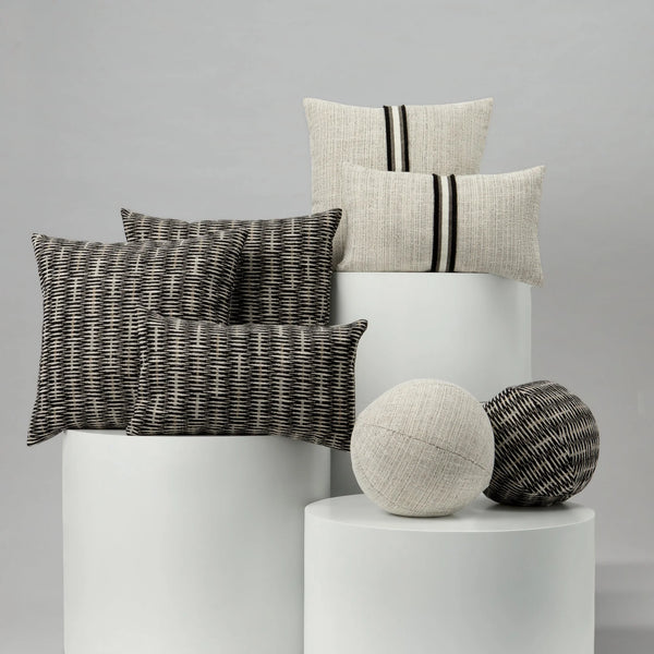 Intertwine Pillow - Ebony, 22" x 22"