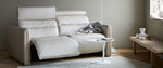 Stressless® Emily Loveseat v2 Wood 2s w/2 Power, Paloma Light Grey/Oak