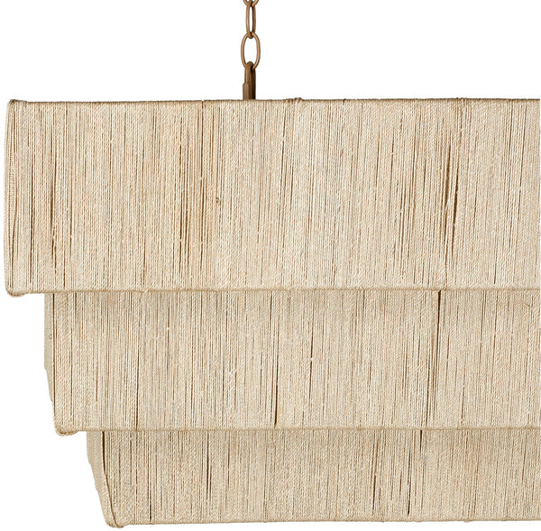Everly Rectangular Chandelier, Natural, 48"W x 20"D