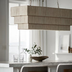 Everly Rectangular Chandelier, Natural, 48"W x 20"D