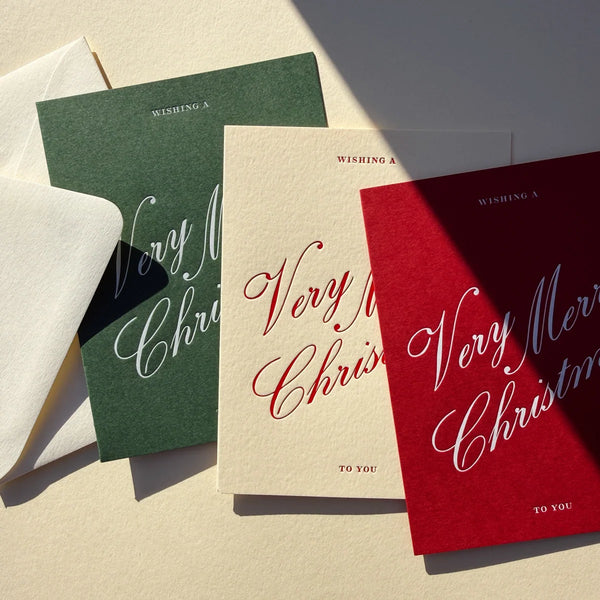 Very Merry Christmas Greeting Card - Scarlet