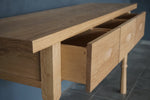 Solid Oak, French Console, Light Oak , 3 Drawers, 60"W x 18" D x 33" H