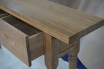 Solid Oak French Console, Oak, 3 Drawers, 60"W x 12"D x 33"H