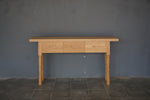 Solid Oak French Console, Oak, 3 Drawers, 60"W x 12"D x 33"H