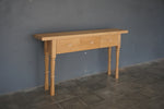 Solid Oak French Console, Oak, 3 Drawers, 60"W x 12"D x 33"H