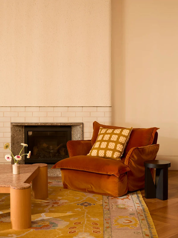 Lattice Wheat Pillow, 24" x 24"