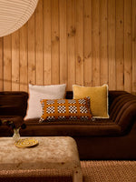 Lattice Tan Lumbar Pillow, 18" x 30"