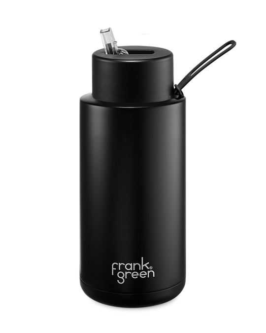 Ceramic Reusable Bottle 34oz, Midnight