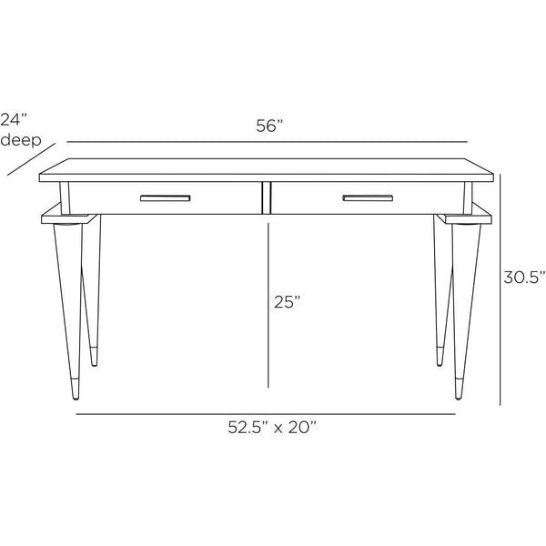 Wrightman Desk, 56"W x 24"D