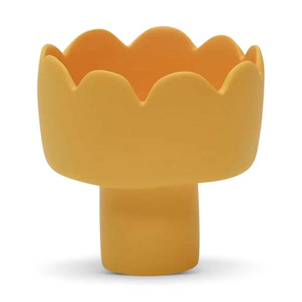 Fleur Small Footed Bowl, Lemon Yellow