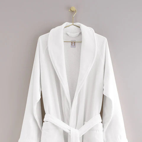 H by Frette Shawl Collar Bathrobe, White