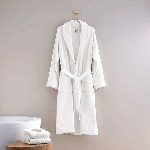 H by Frette Shawl Collar Bathrobe, White