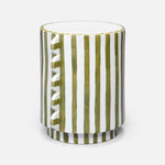 Betsy Stool, White/Olive Green Ceramic, 14"