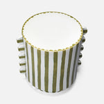 Betsy Stool, White/Olive Green Ceramic, 14"