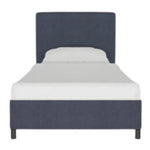 Abbie Platform Bed, Navy Linen, Twin