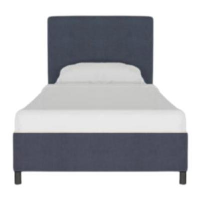 Abbie Platform Bed, Navy Linen, Twin