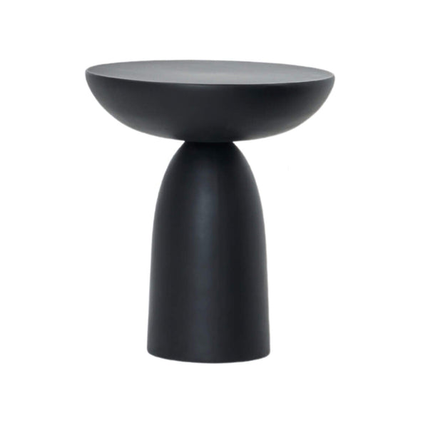Fasika Side Table, Concrete Black, 16.5" Dia × 18.9" H