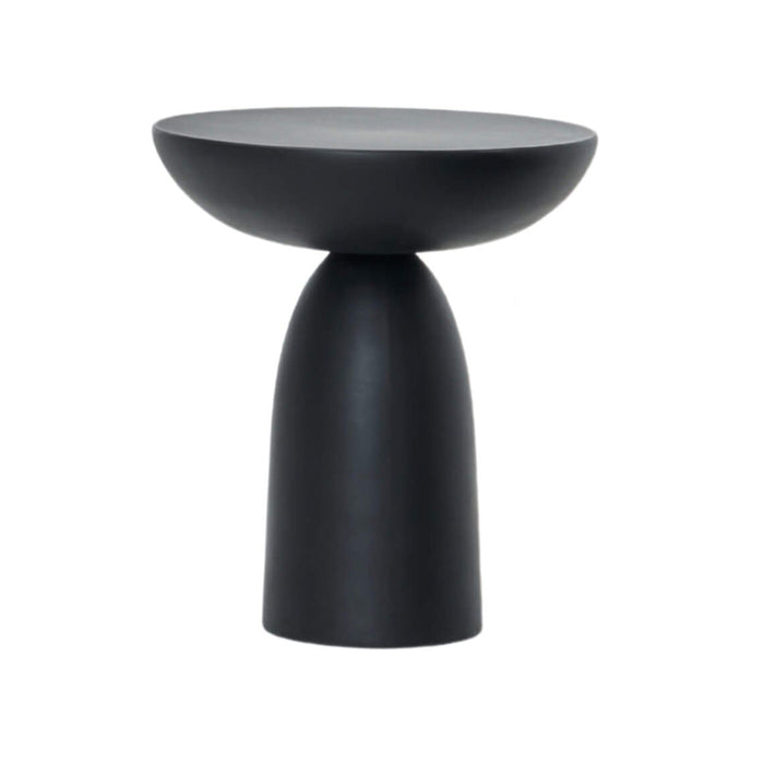 Fasika Side Table, Concrete Black, 16.5" Dia × 18.9" H