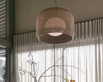 Fora 35.5" Outdoor Pendant, Natural White/Light Beige Shade