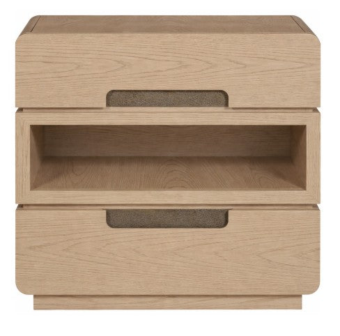 Form Two Drawer Nightstand, Wheat Finish, 30"W