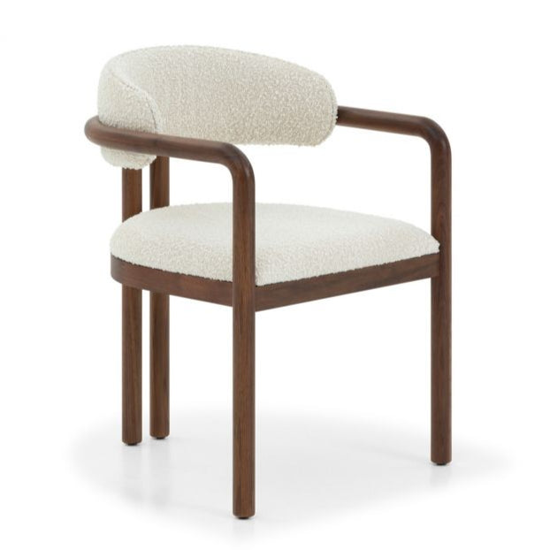 Fowler Dining Chair, Classic Walnut, Mystic Hemp Fabric