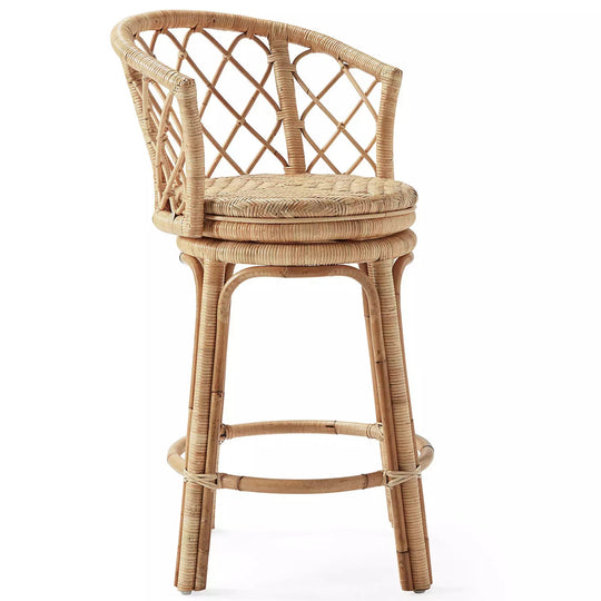 Avalon Rattan Swivel Counter Stool, Natural