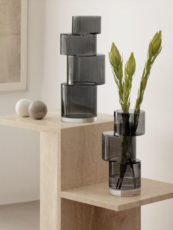 Tiered Vase Large, 13.75"H, 2 Colours