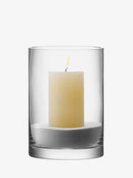 Column Vase/Candleholder 9.5" x 6.75", Clear