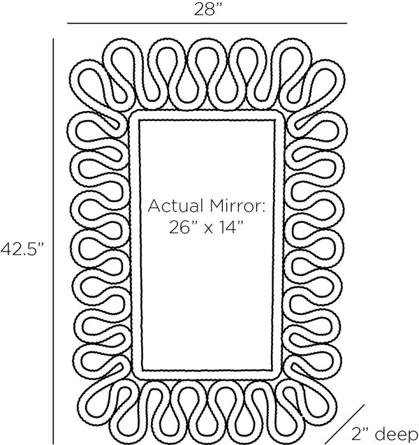 Caracol Mirror, Ivory, 28" X 42.5"