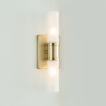 Keaton 16" Bath Sconce, Satin Brass/Etched Glass