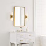 Keaton 16" Bath Sconce, Satin Brass/Etched Glass