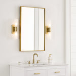 Keaton 16" Bath Sconce, Satin Brass/Etched Glass
