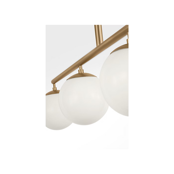 Nube Four Light Linear Chandelier - Satin Brass