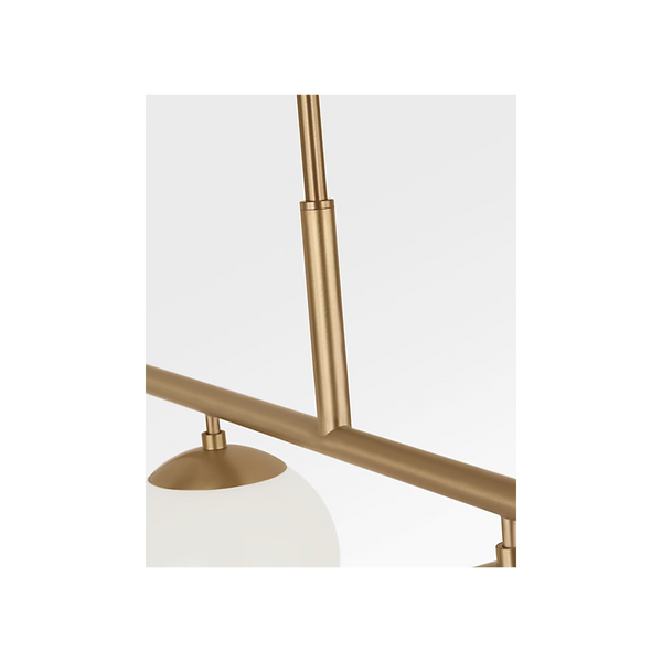 Nube Four Light Linear Chandelier - Satin Brass