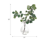 Eucalyptus, Faux Greenery Watergarden, 23"W x 11"D x 20"H
