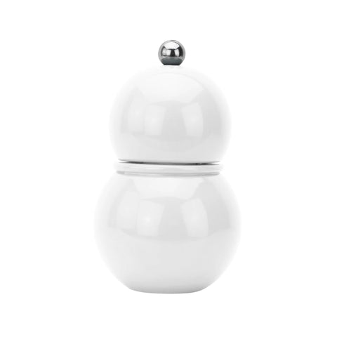 White Lacquer Chubbie Salt & Pepper Mill