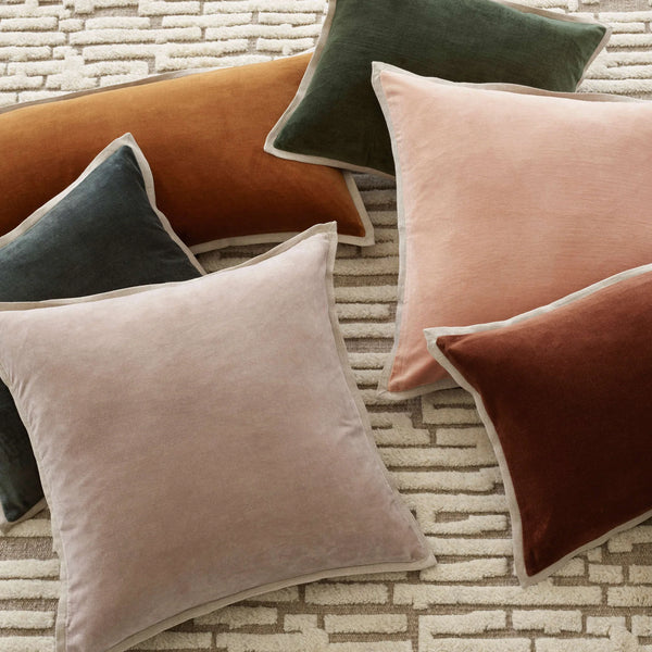 Gehry Velvet/Linen Decorative Pillow, Caramel, 16" Lumbar