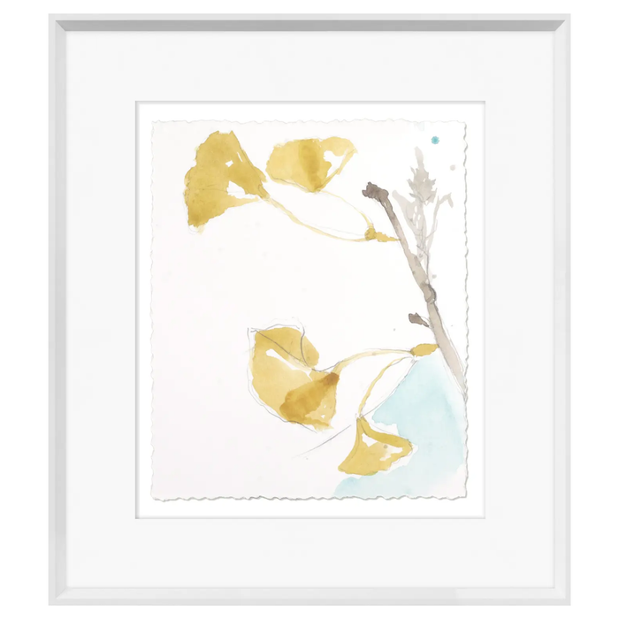Ginkgo On Dusty Teal IV, 16" × 18"
