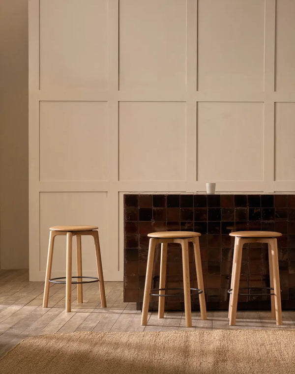 Glide Counter Stool - Light Oak, 15.15"Dia