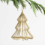 Gold 3D Tree Christmas Ornament, Sold Individually