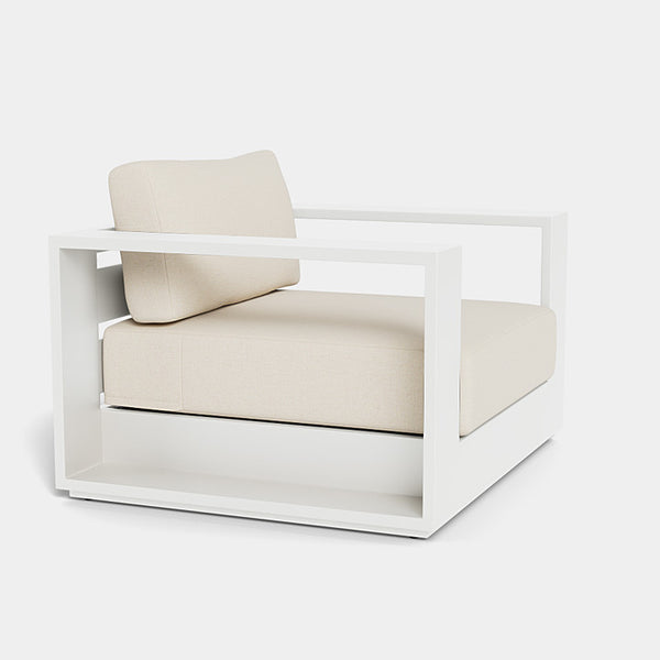 Hayman Lounge Chair, Aluminum White/ Siesta Ivory
