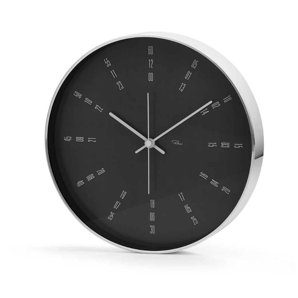 Tempus Black & Silver Wallclock, 10"