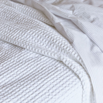 Waffle Organic Cotton Bedspread, White