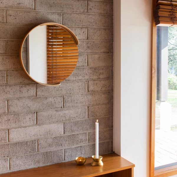Segment Mirror Oak, 17.7"