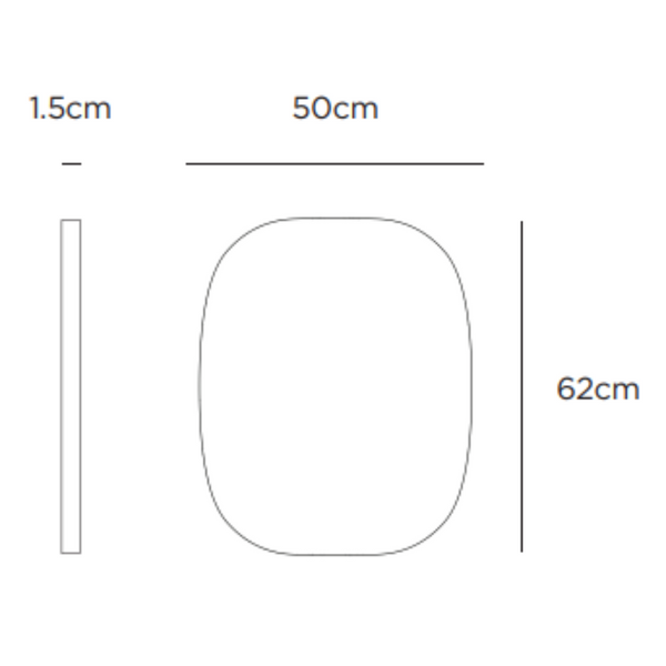 Oval Wall Mirror, Oak 20"W x 24.5"H