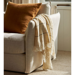 August Cotton Blend Throw,  Natural/Black